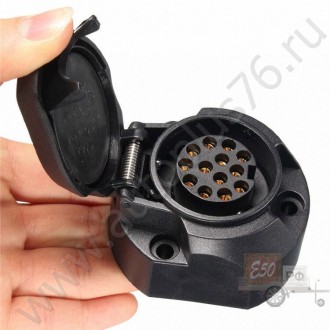 Розетка фаркопа 13 контактная с пыльником БЕЗ ПРОВОДОВ